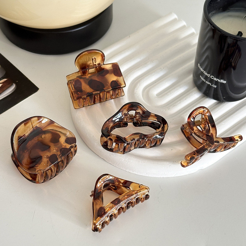 TMALL88 Jepitan Rambut Jedai Rambut motif Leopard Kecil Glossy Aksesoris Rambut Wanita Model Macan T