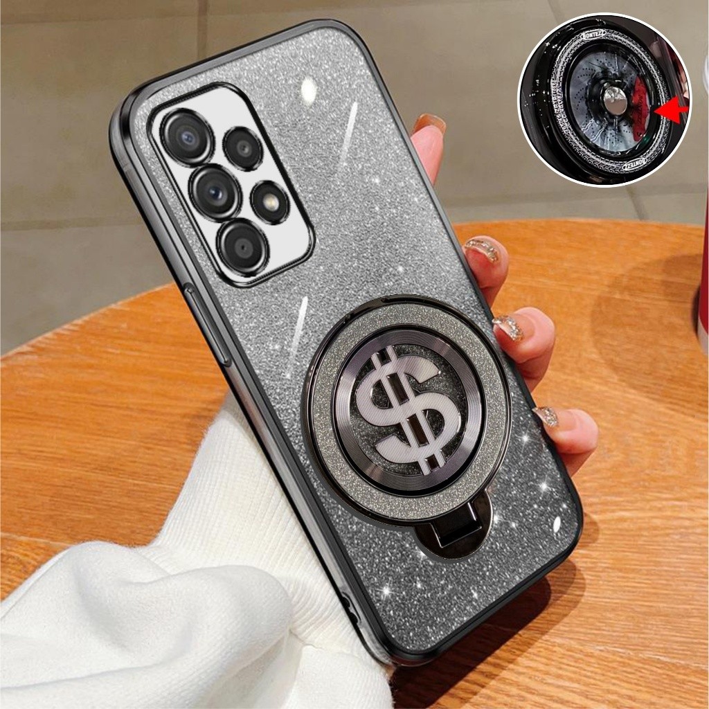 Casing Hp Samsung A52 A52s 4G 5G Soft Case Glitter Ring Dollar Wireles Premium
