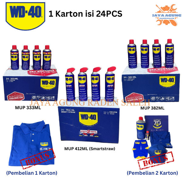 WD-40 Multi-Use Product / WD Pelumas Anti Karat MUP 333ml, MUP 382ml, Smartsraw 412ml Karton isi 24P