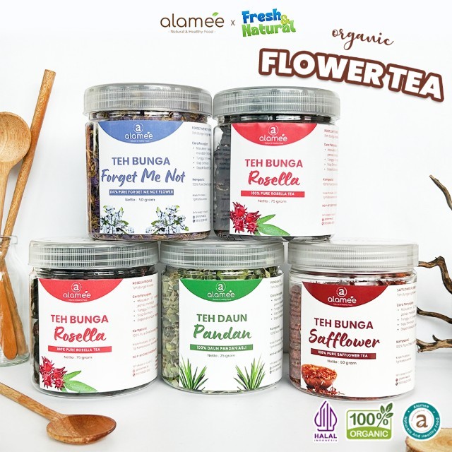

ALAMEE Teh Hijau Green Tea Bunga Chamomile Flower Mawar Melati Lavender Peppermint Earl Grey Organik freshandnatural
