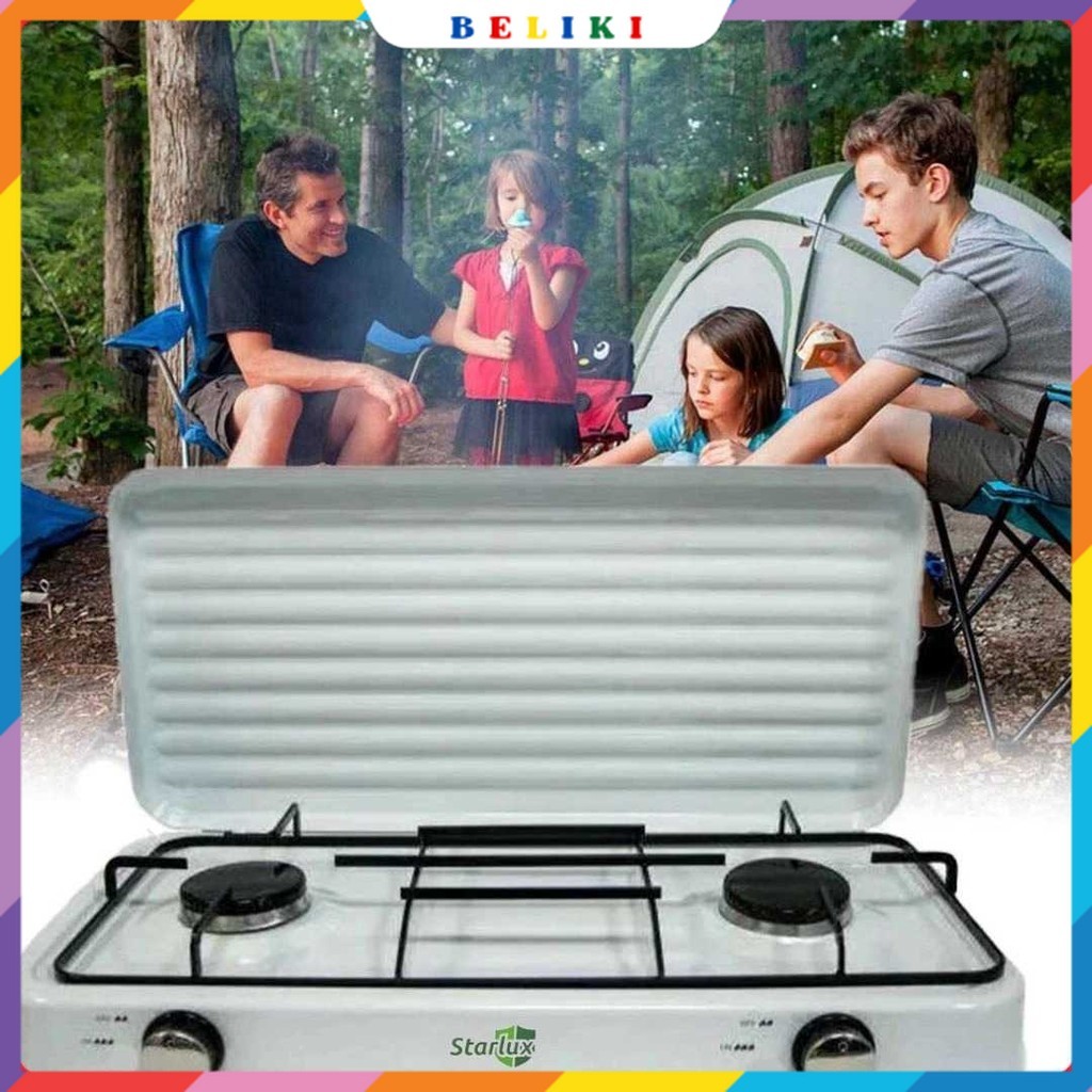 Kompor Gas Portable 2 Tungku Table Top Camping Stove - STARLUX SGS-6002