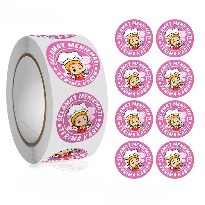 

Stiker Jualan Sticker Terima Kasih Sticker Selamat Menikmati isi 500 Label Sticker Bulat Roll untuk Makanan, Kue, dan Catering Motif Beragam Cantik TMALL88