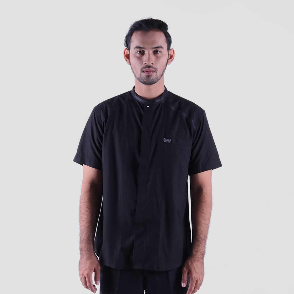 Baju Koko BHS Cosmo Arqam Black