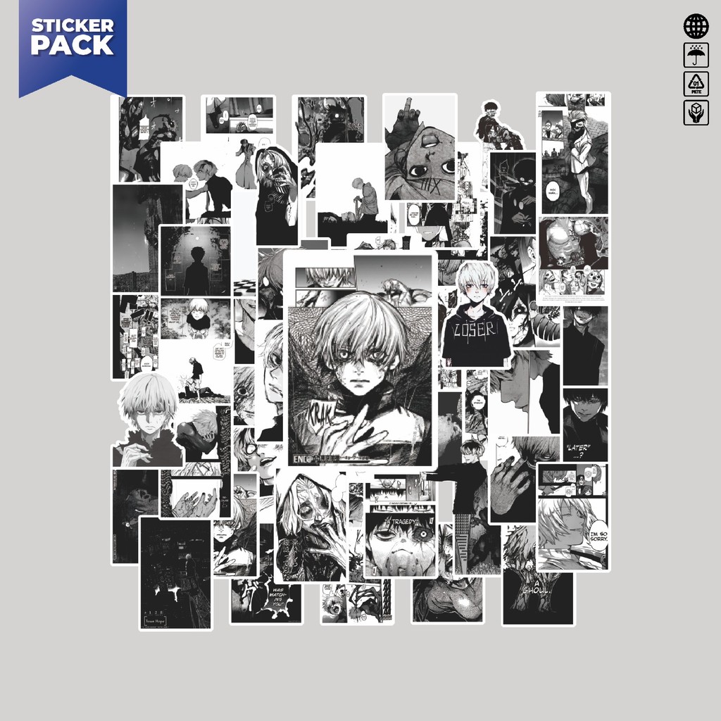 

[100PCS]Stiker Pack Stiker Anime Tokyo Ghoul 2 Aesthetic Vinyl Anti Air Dekorasi Sticker Laptop Buku Journal Koper Helm Casing HP Gitar Helm Skateboard