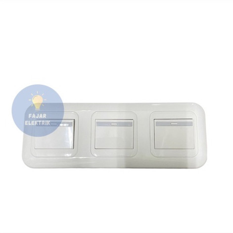 JAMIN MURAH PANASONIC 3 GANG INBOW STOPKONTAK, SAKLAR SERI  3 GANG, SAKLAR ENGKEL3 GANG(BISA LANGSUN