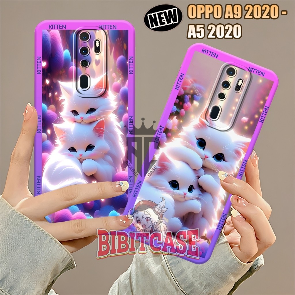 Softcase OPPO A5 2020 - Case OPPO A9 2020 Silicon Procamera Motif Wallpaper Kucing Cute - Case Hp - 