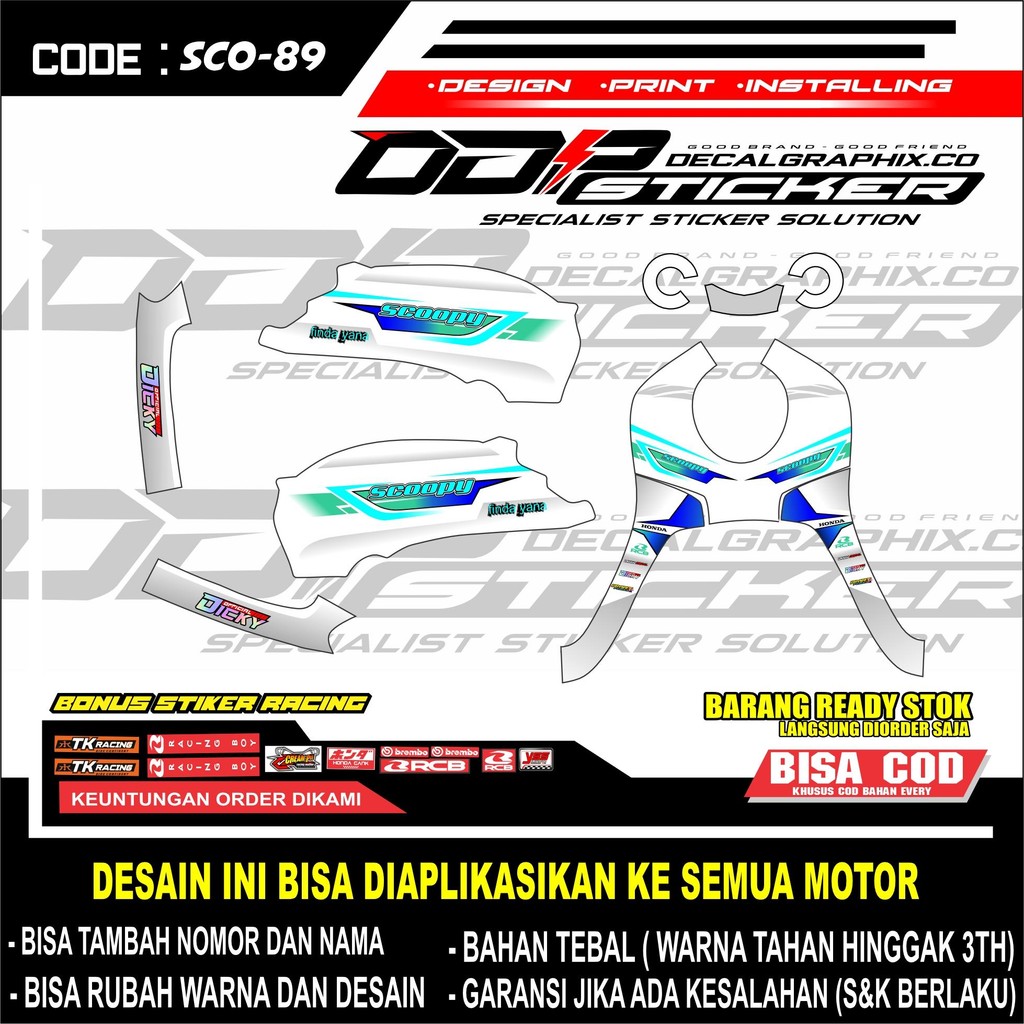 DECAL STICKER HONDA SCOOPY-DECAL & STRIPING SCOOPY FI SCOOPY ESP SCOOPY 2020-2024 TERBARU-89