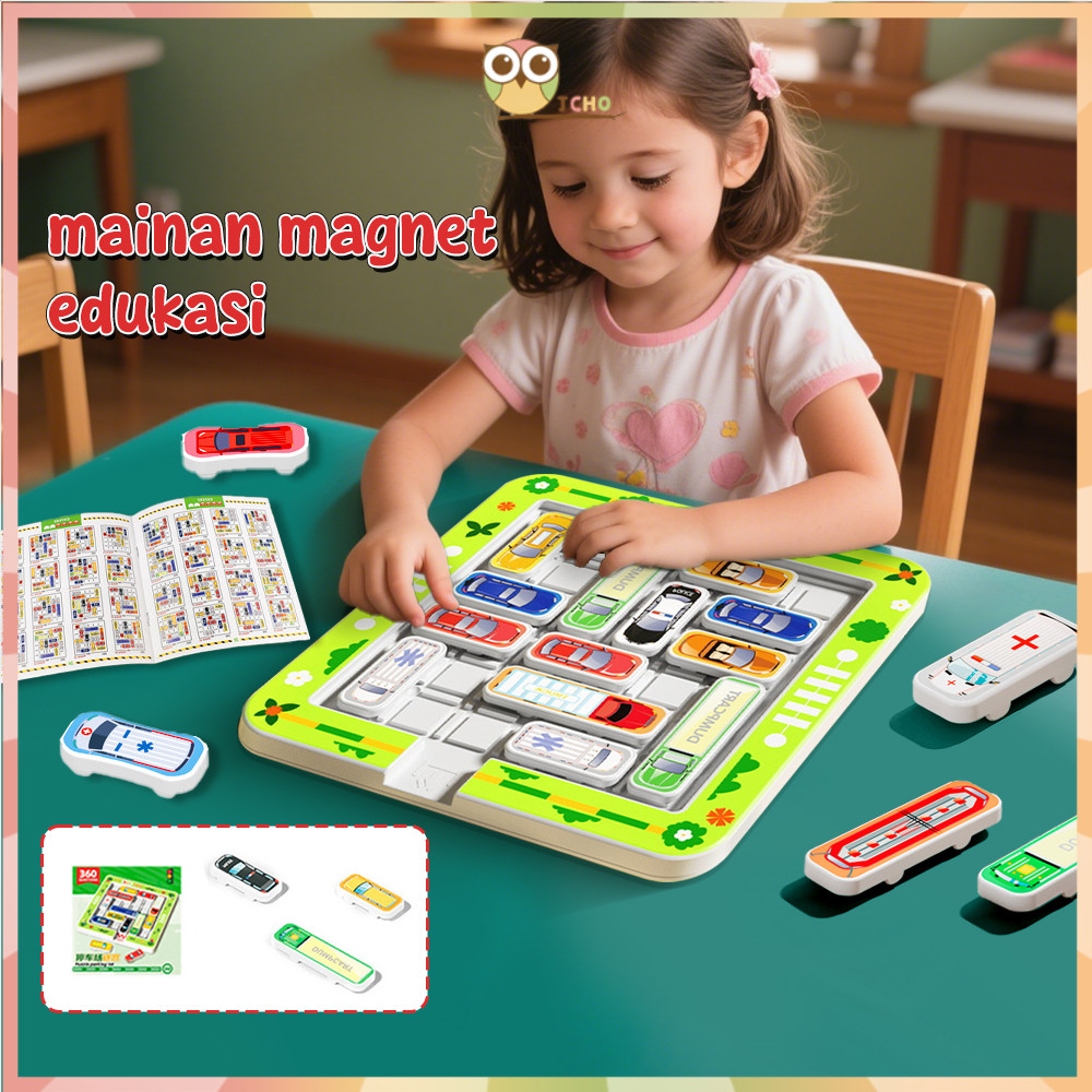JCHO Mainan Puzzle Anak Mobil IQ Car Magnet Puzzle Edukasi Keluarga Games