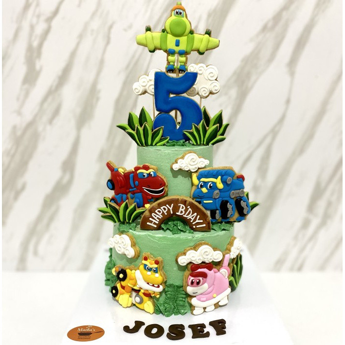 

kue ulang tahun butter cookies icing fondant gogodino cake