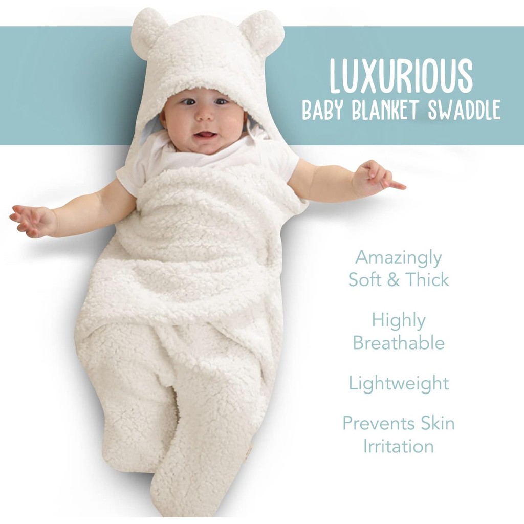 Selimut Bayi  Bedong bayi bulu  Blanket bayi Perlengkapan bayi baru lahir Mantel bayi