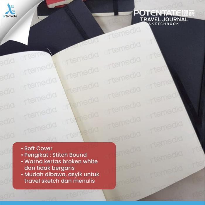 

TERLARIS! Potentate Travel Journal Sketchbook Soft Cover Buku Sketsa - 14.2x21cm SET 2