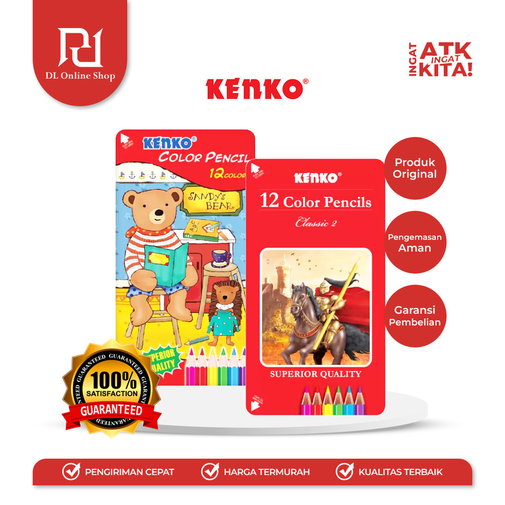 

KENKO 12 PENSIL WARNA/ TIN CASE COLOR PENCIL CP-12FTC (1SET)