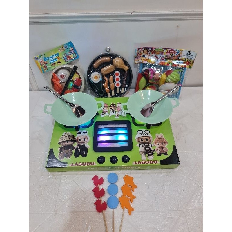 kompor mainan anak 2 tungku labubu CO