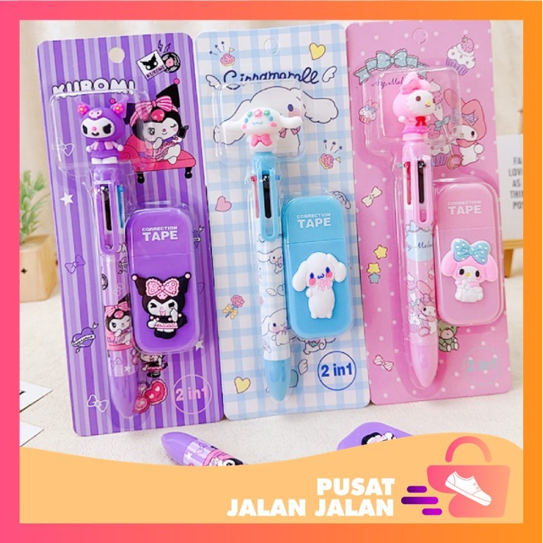 

PJJ - S6341 Set Alat Tulis 2 in 1 / Set Pulpen 6 Warna dan Korektor / Set Pena dan Korektor 2 in 1 / Alat Tulis Pena & Korektor
