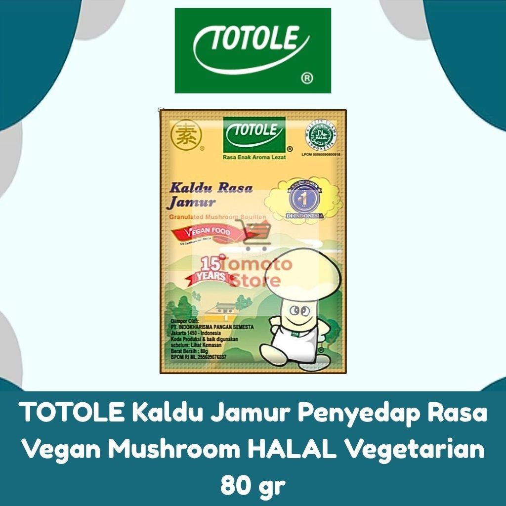 

✨ TOMOTOSTORE ✨ TOTOLE Kaldu Jamur Penyedap Rasa Vegan Mushroom HALAL Vegetarian 80 gr