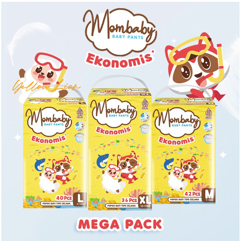 

Mombaby Ekonomis Mega Pack Popok Bayi Nyaman (M42/L40/XL36)