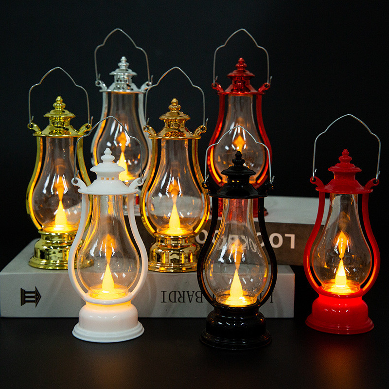 

Led Retro Small Oil Lamp Multicolor Interior Decorative Desk Lamp Portable Wind Candle Lamps Decoration Kerosene Lights 2024