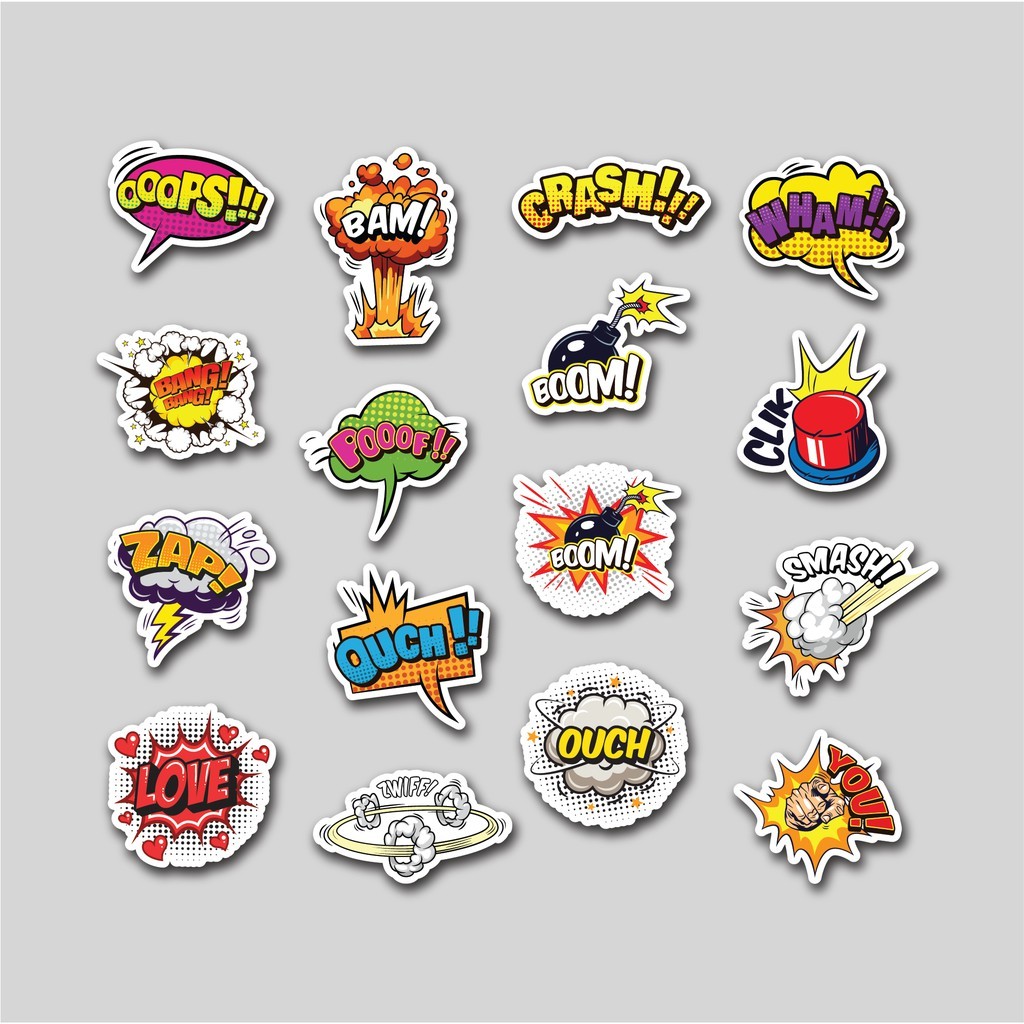 

Sticker Pack Comic Speech Bubble | Sticker Tumblr Laptop | Stiker Koper Helm