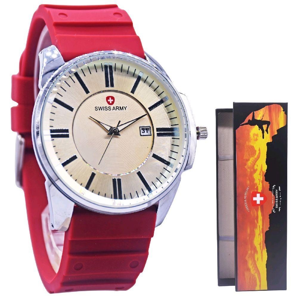 COD Jam Tangan Baru Pria Swiss Army  Import Fashion Terbaru  Tali Karet Tebal tanggal aktif  Quartz