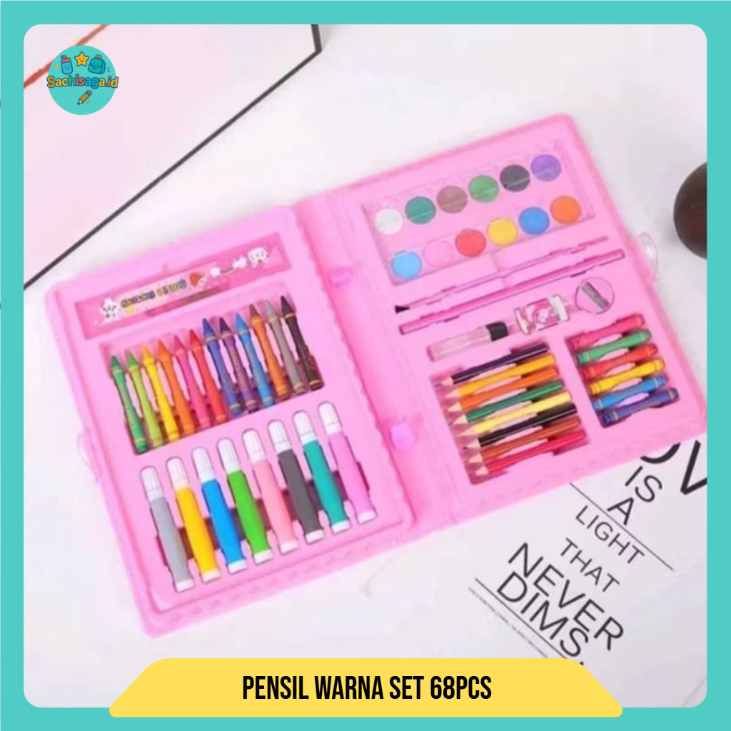 

Crayon Set 68pcs / Krayon Mewarnai Anak 68pcs / Pensil Warna Set 68pcs