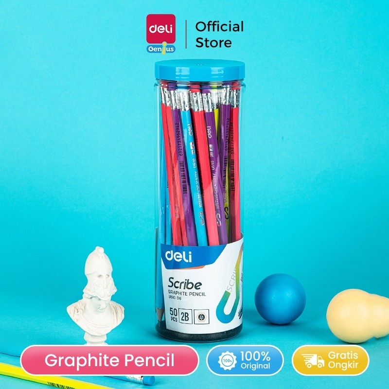 

Deli Pencil / Pensil 2b Ujung Penghapus Isi 50 Pcs EU51006