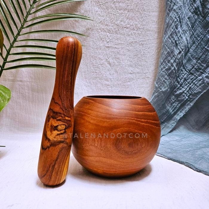 Cobek kayu / Ulekan kayu / Set cobek ulekan kayu - Lumpang TS