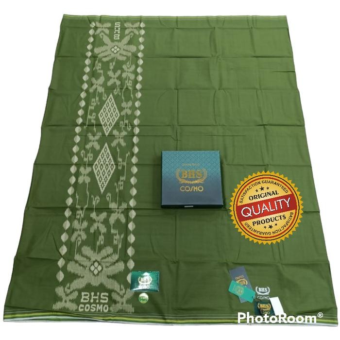 sarung bhs cosmo gold polos - hijau army