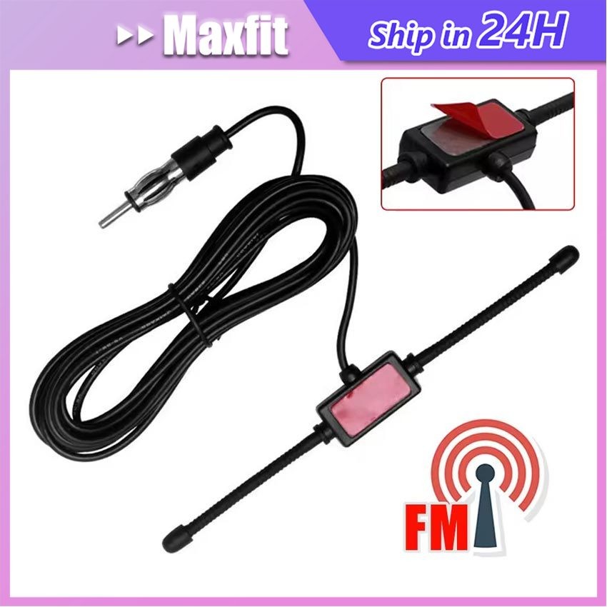 COD Antena Penguat Sinyal Mobil Antena Dipole Panjang Kabel 3Meter Antena Radio Mobil AM FM Antena A