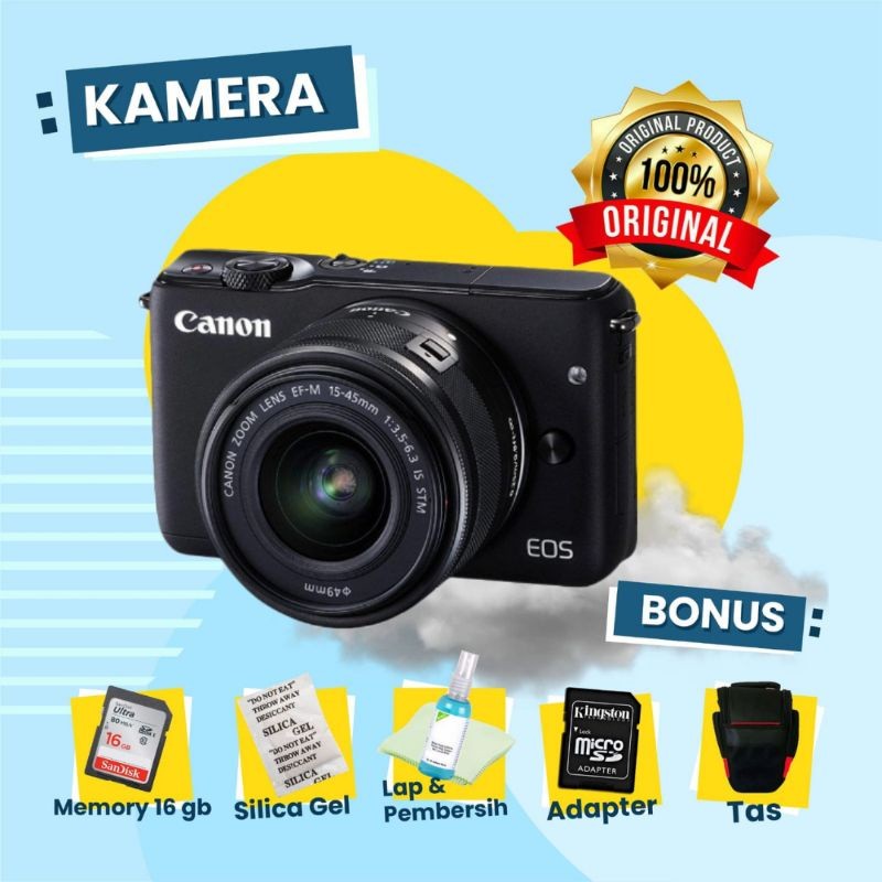 Kamera Canon M10 Kit Second Bekas Camera Mirrorless Normal Siap Pakai Bergaransi
