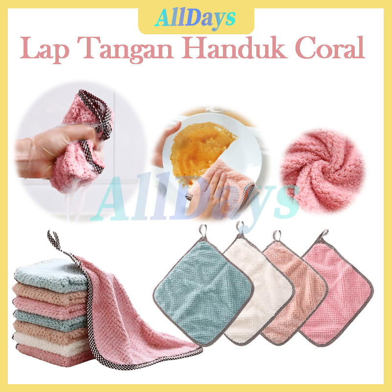 Kain Lap Dapur Gantung Microfiber/Lap Coral Dapur/Lap Tangan Gantung