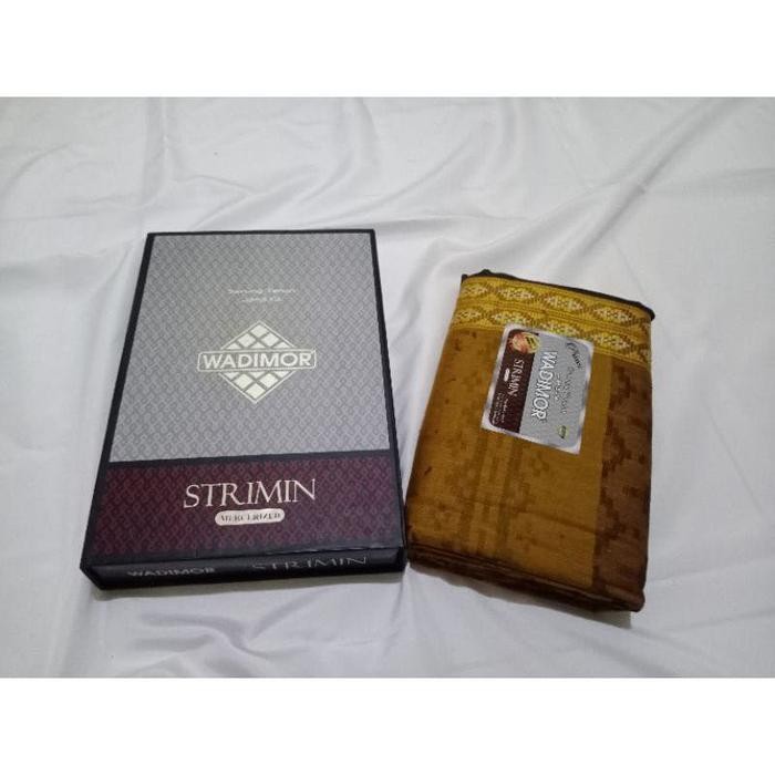 sarung wadimor strimin polos tumpal dobby - coklat muda