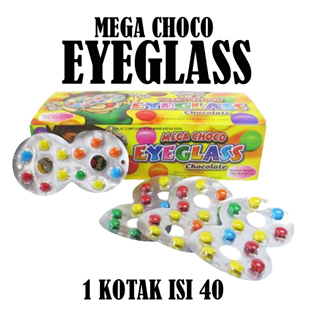 

MEGA CHOCO EYEGLASS CHOCOLATE PERMEN KACAMATA KOTAK ISI 40