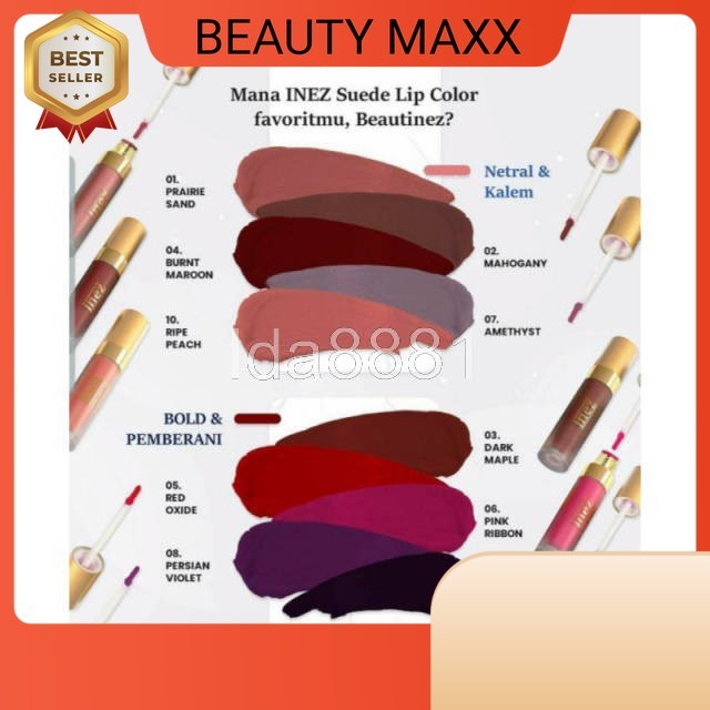 Lip Color Inez Cosmetic#Lip matte inez#lipstik inez#lip cream inez#kosmetik inez#inez kosmetic