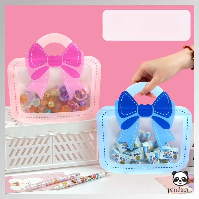

Plastik Bingkisan Ziplock Standing Goodie Bag Kemasan Cookies Candy 3D Pita - GG0581
