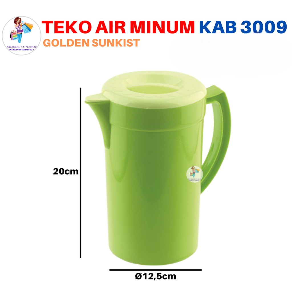 Teko Air Minum Hijau Ukuran Besar Eskan Tempat Air Minum Golden Sunkist KAT 3009