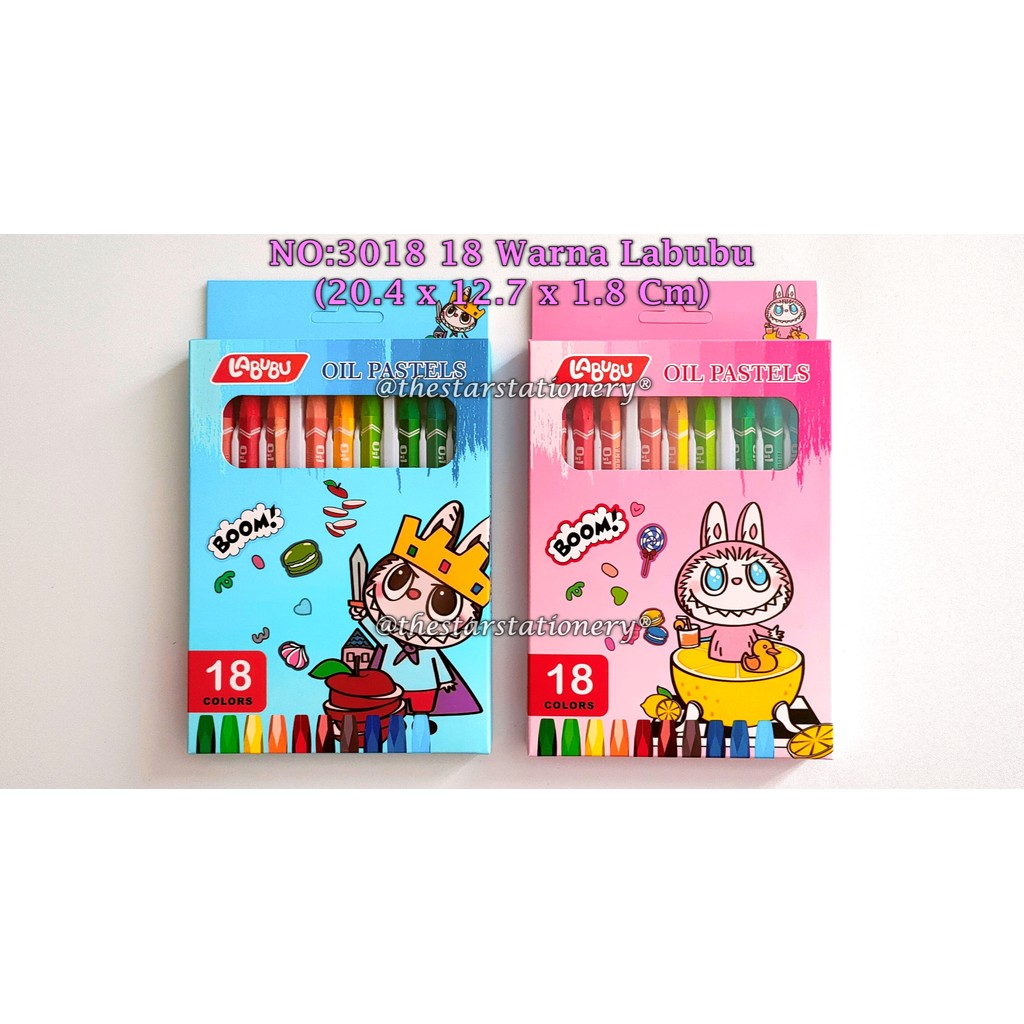 

(1 Set Isi 18 Warna) Crayon Labubu 3018 18 Colors / Crayon GXIMP NO:3018 / Crayon 18 Warna Labubu