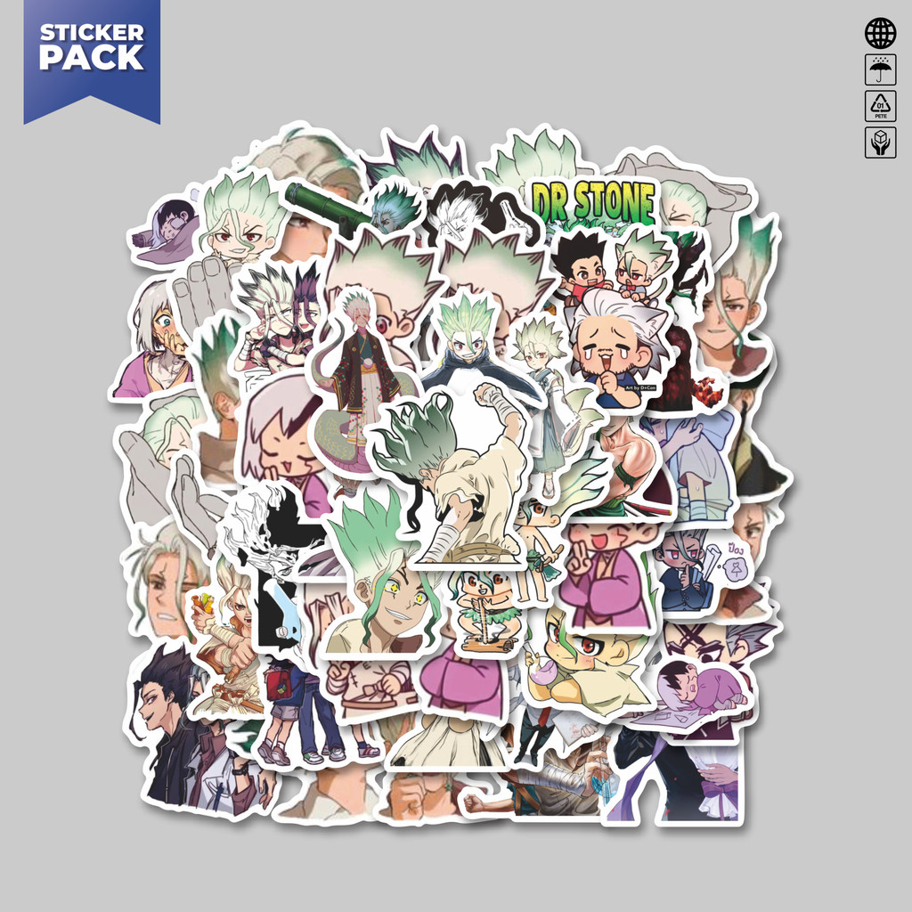 

[100PCS]Stiker Pack Sticker Anime Dr.Stone Sticker Aesthetic Vinyl Anti Air Dekorasi Sticker Laptop Buku Journal Koper Helm Casing HP Gitar Helm Skateboard