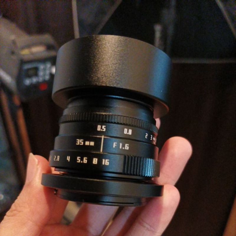 Lensa Bokeh Mirrorless 35mm f1.6 f1.7 Fujian for Sony Fujifilm Canon Olympus Lumix Nikon