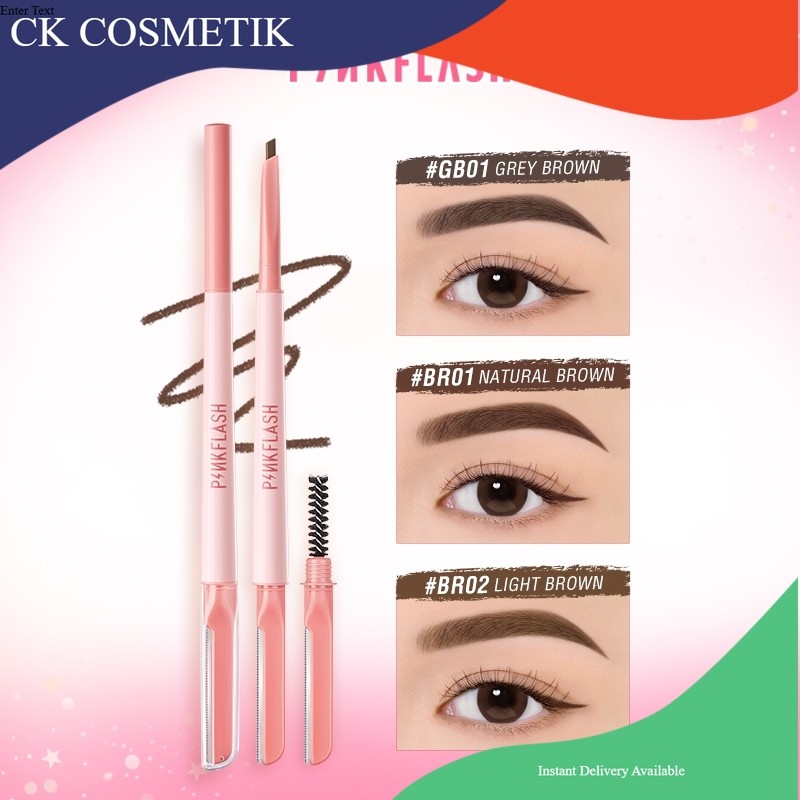 PinkFlash PinkDefiner 3-in-1 Multi-Use Eyebrow Pencil Long-Lasting Smooth Stroke