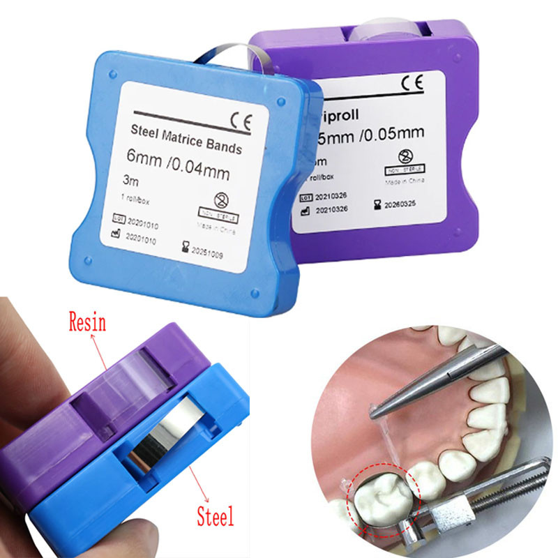 Dental resin matriks steel matrix band transparan / mylar seluloid celluloid strip