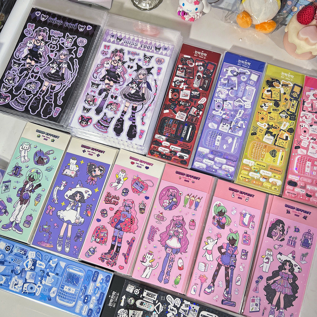 

SKYSONIC Sweet Cool Series Decor Stickers Idol Card Album Scrapbooking Sticker Korean Agenda Pan JJ Dialog Stationery Suppliers