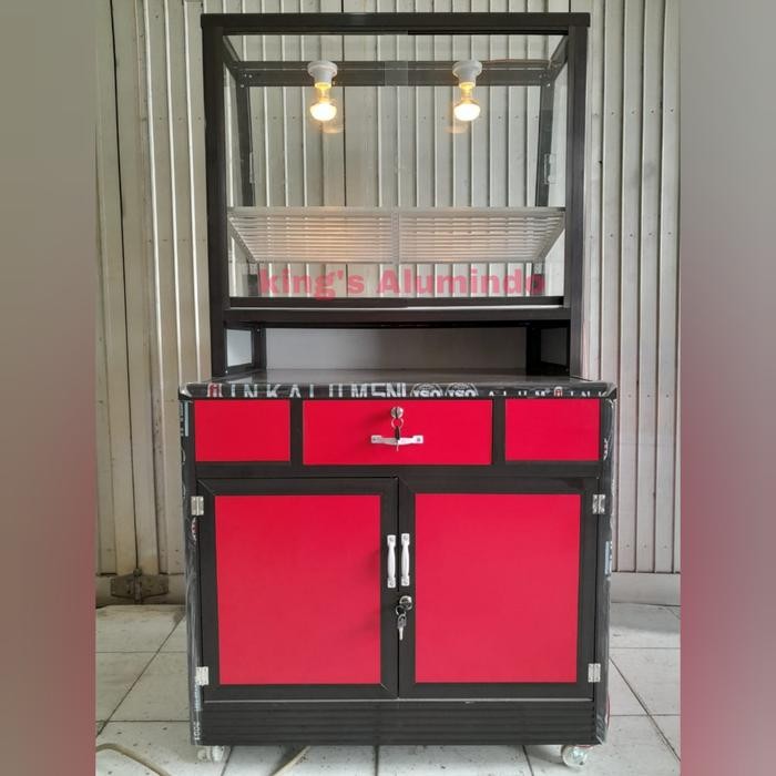 Gerobak Fried Chicken/etalase KFC /etalase ayam goreng/gerobak ayam goreng - Merah