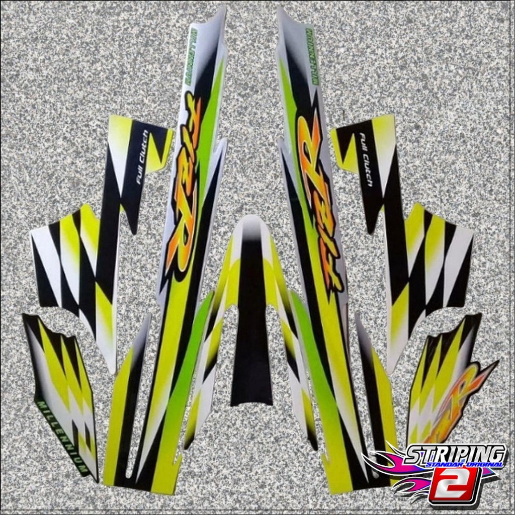 STRIPING LIS STICKER STIKER FIZ R F1Z FIZR MILLENIUM MILENIUM KUNING HIJAU TAHUN 2000