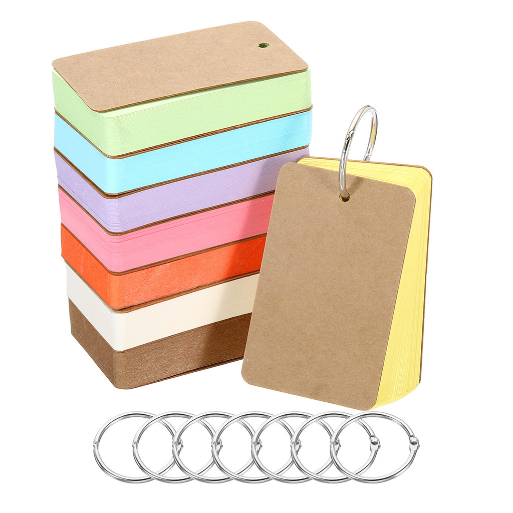 

Portable Notebook Loose Leaf Notepad Ring Study Card for Staff Students Kawaii Stationery Diary Cards Style Bro ure Pamphlet