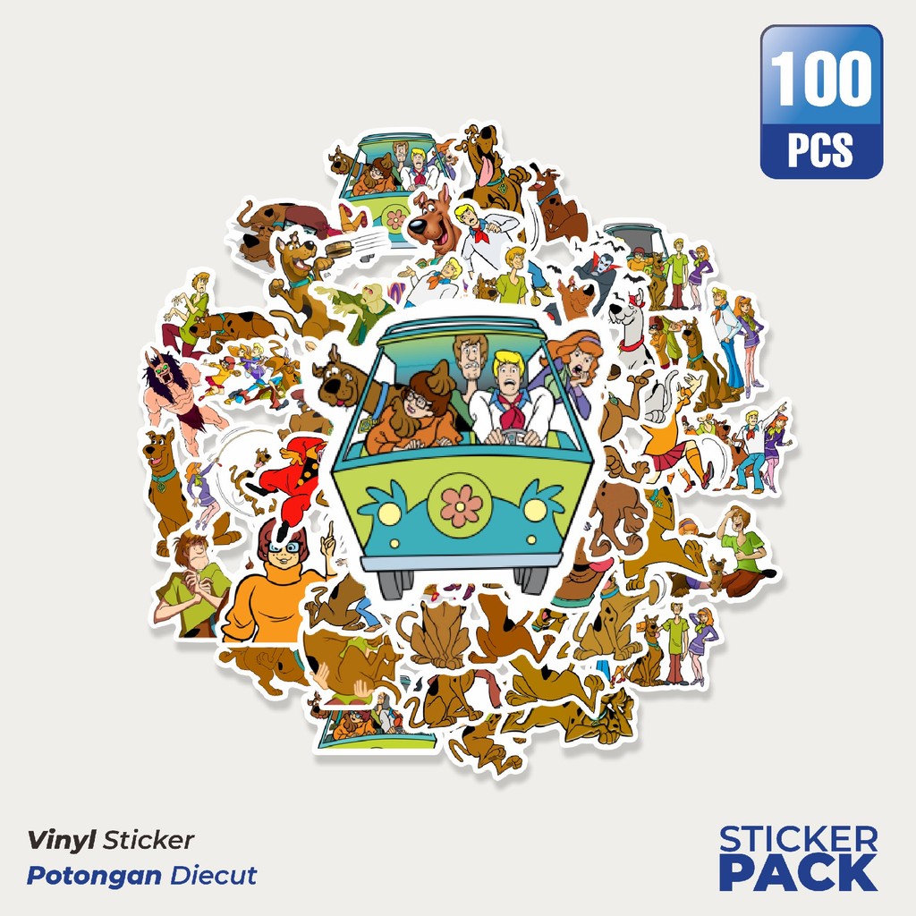 

Stiker Vinyl Sticker Kartun Scooby Doo Sticker Waterproof Aesthetic- Untuk Laptop, Motor, dan Helm - Paper Stationery Pack