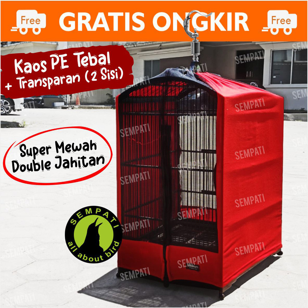 SEMPATI Krodong Kotak Sangkar Kandang Burung Kaos PE Semi Transparan Kerodong Krodong Sangkar Kotak 