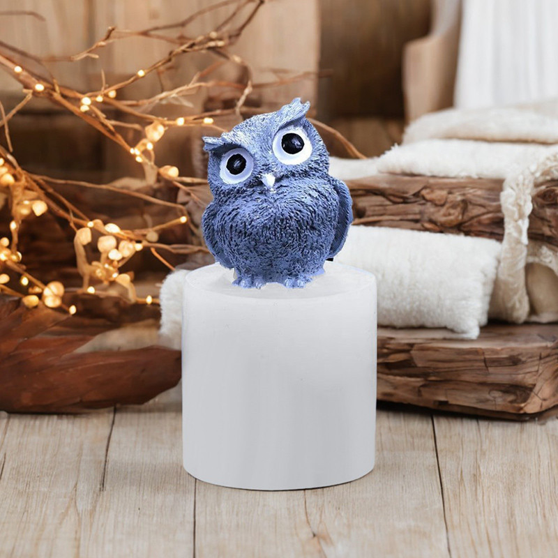 

3D cartoon owl-shaped silicone mold for candle aromatherapy plaster mold DIY ornament mold