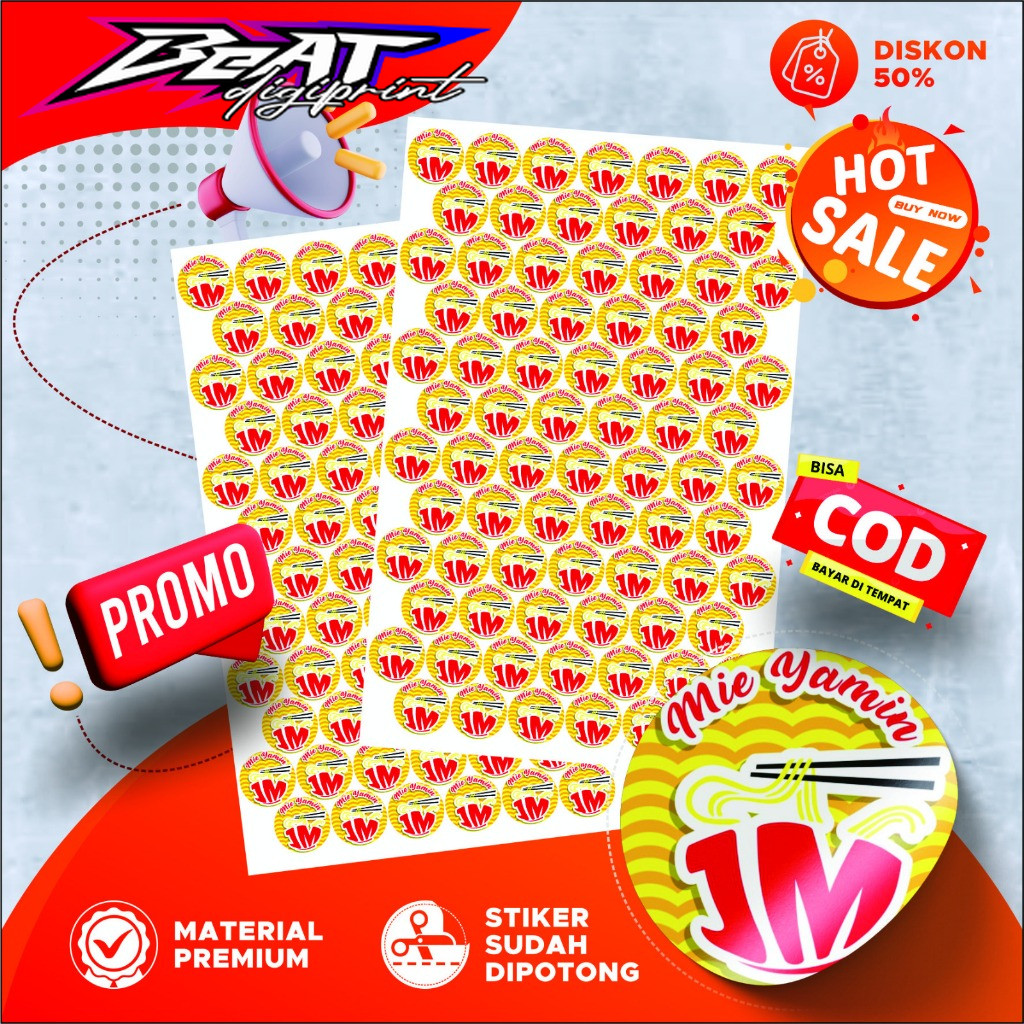 

Custom Stiker Label Makanan Minuman Olshop Logo + Potong | Print Sticker A3 stiker label HD jernih