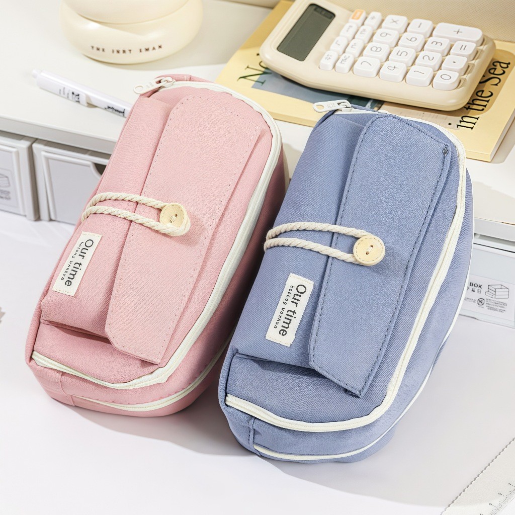 

Tempat Pensil Kapasitas Besar Ritsleting Kotak Lima Lapis Alat Tulis Terbuka Ganda Multi Layer Pen Bag Tas Pensil Kantong Pen