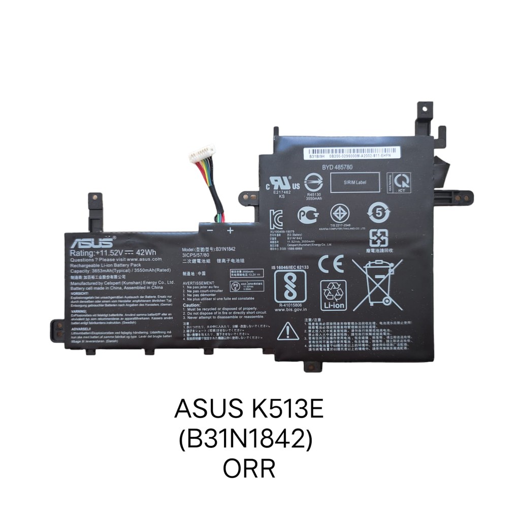 Baterai Laptop Asus K513E (B31N1842)